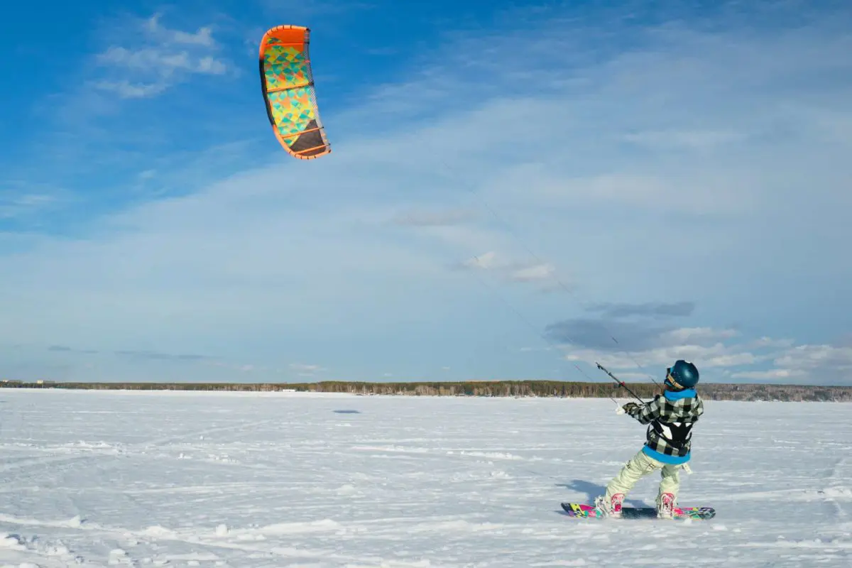 a person snow kiting | ontario winter activities