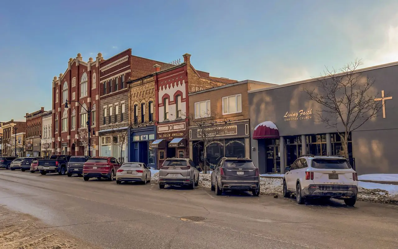 a view of a downtown Collingwood street during the day | collingwood attractions