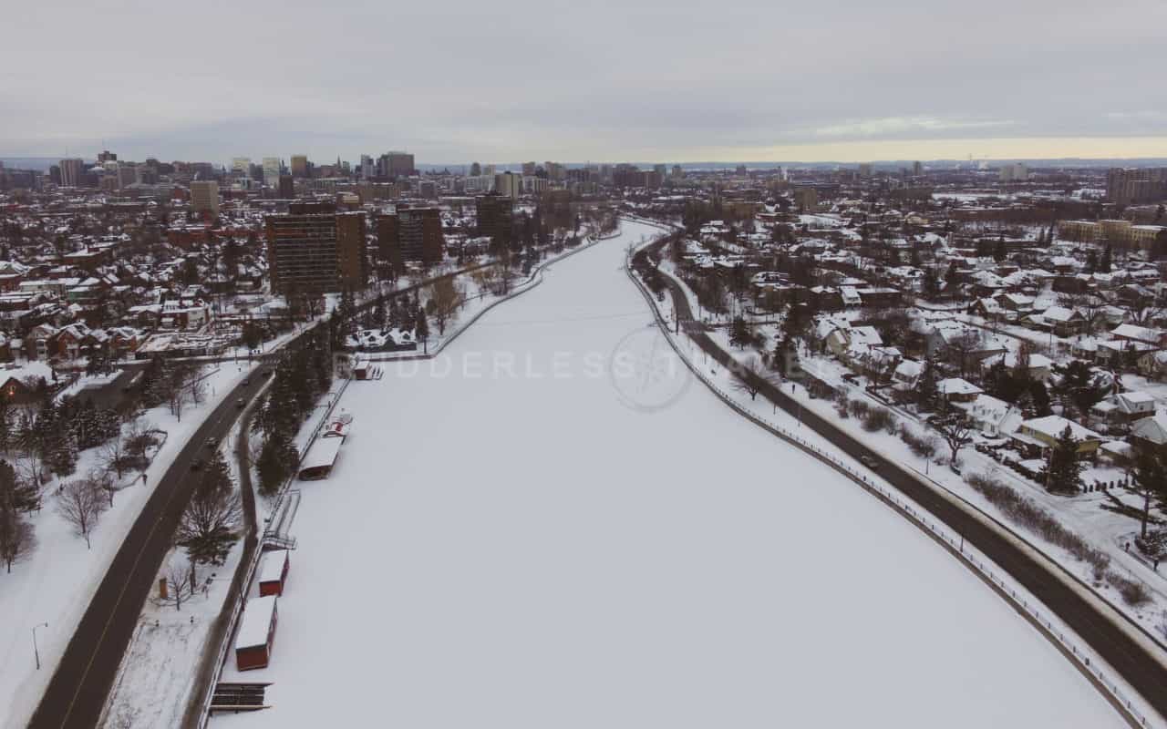 view of the Ottawa Rideau Canal in winter | winter activities in Ontario