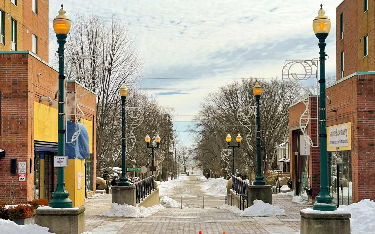 city street during winter | oakville points of interest