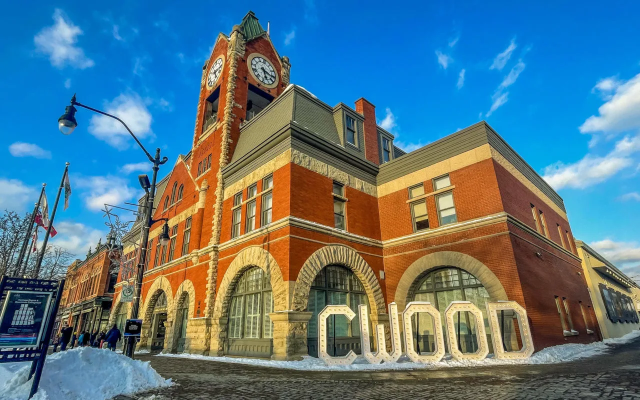 large red brick building with a clock tower | things to do in collingwood